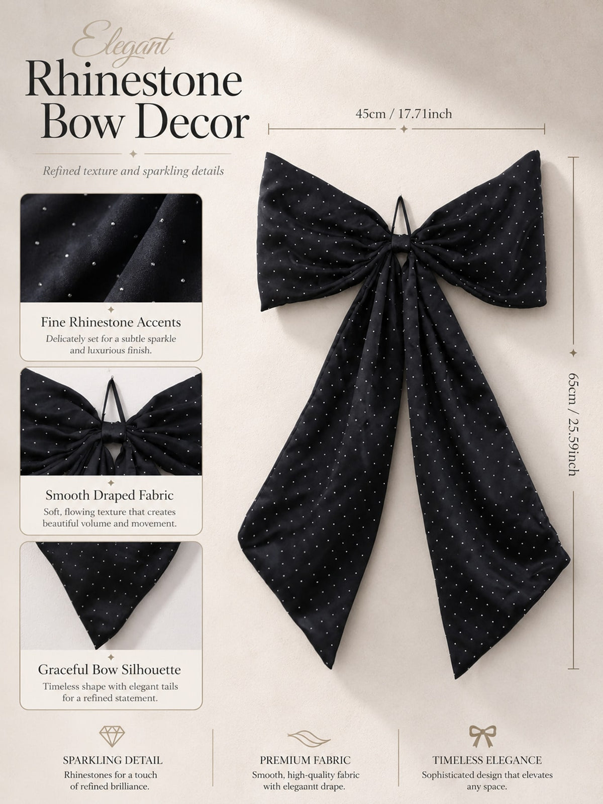 large black glitter bow - photo 4