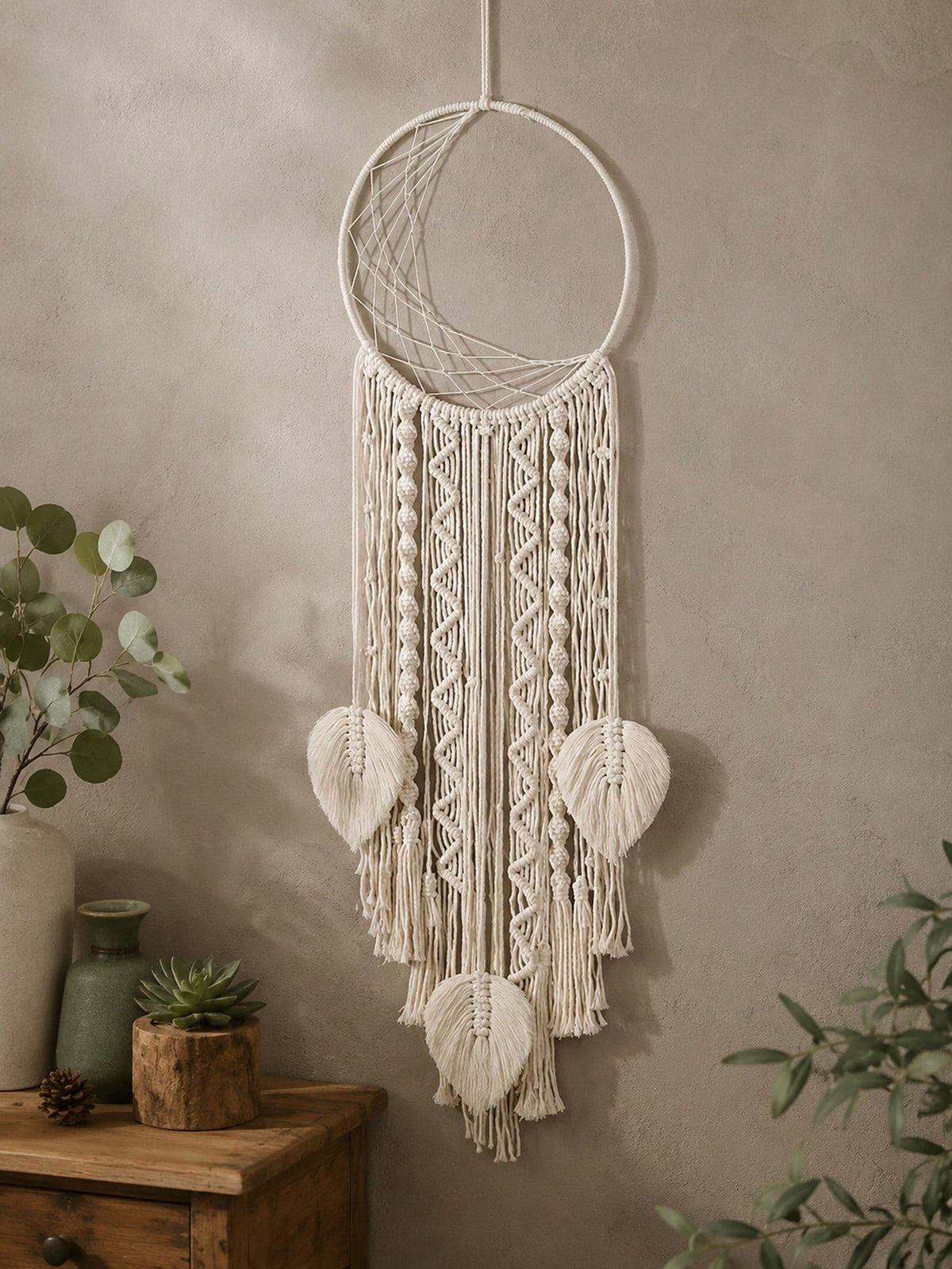 crescent moon macrame dream catcher - photo 4