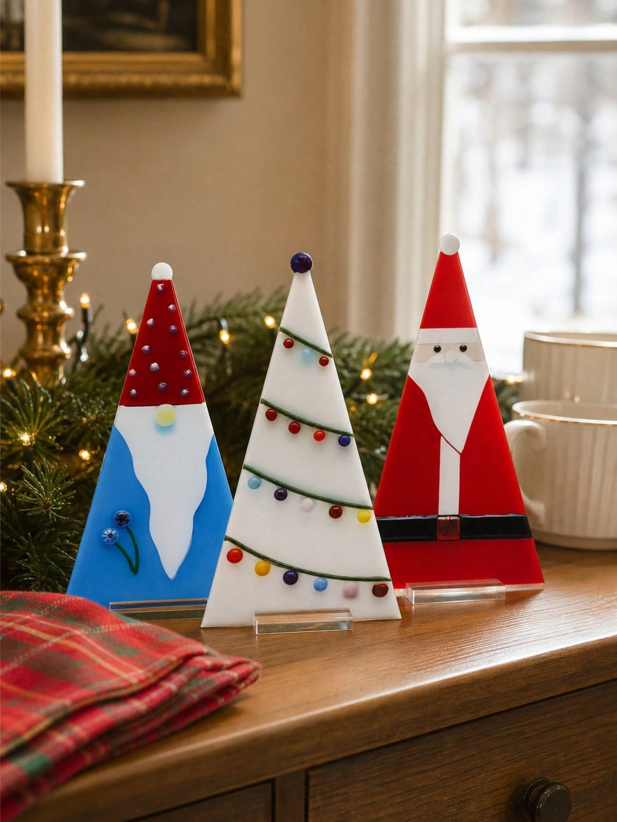 stained glass look Santa tabletop - photo 4