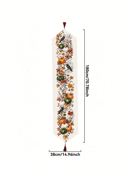 pumpkin crow fall table runner - photo 4