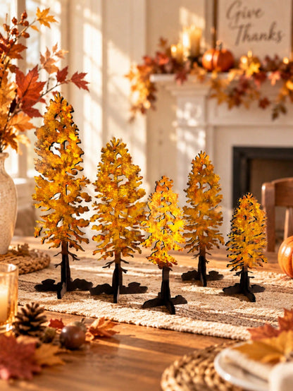 tree tabletop silhouettes - Orange photo 3