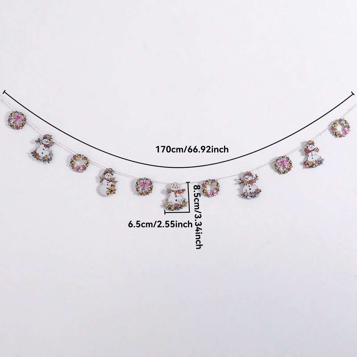 floral snowman wreath garland - photo 3