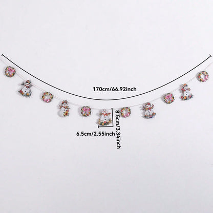 floral snowman wreath garland - photo 3