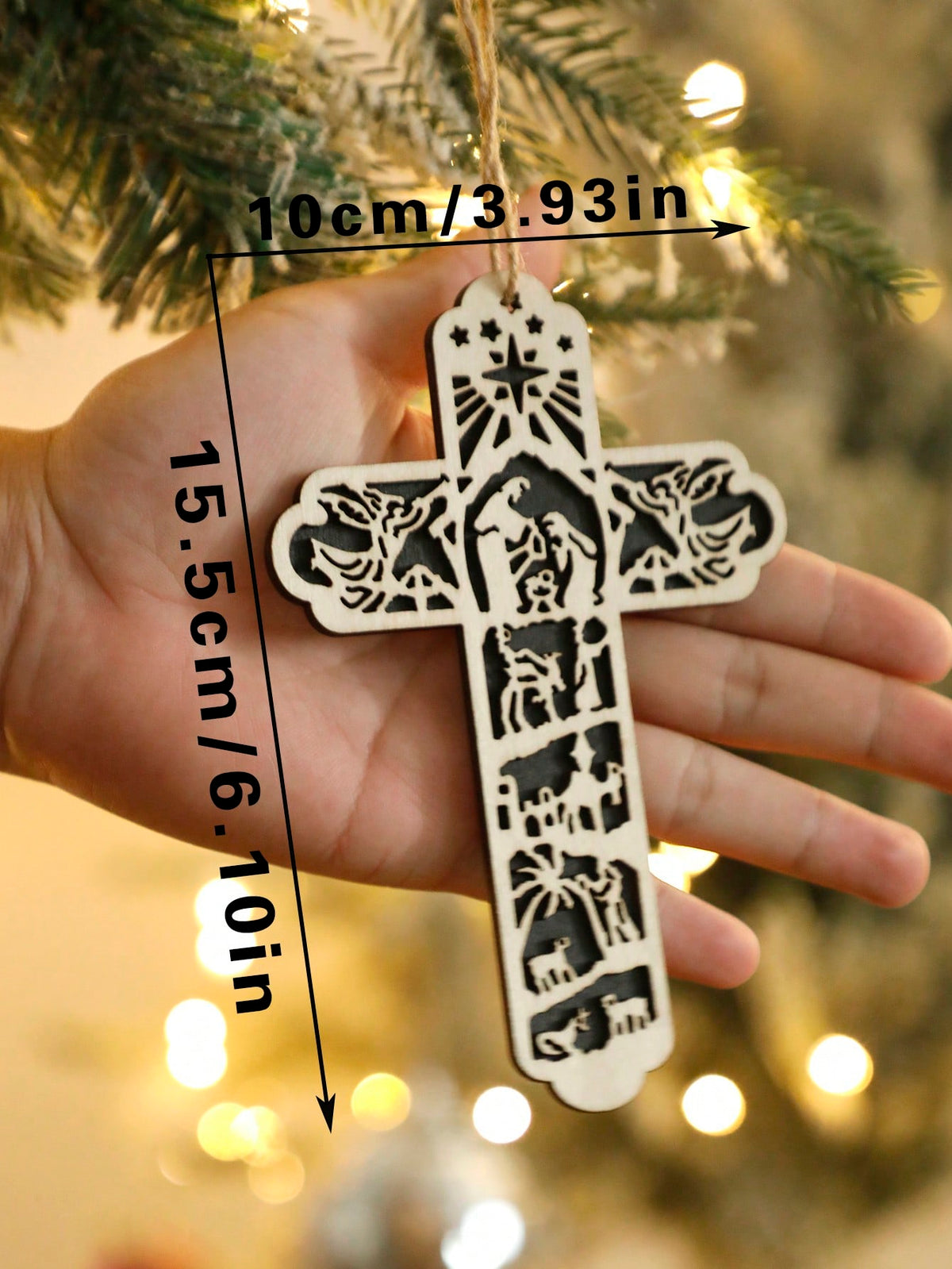 nativity cross Christmas ornament - photo 4