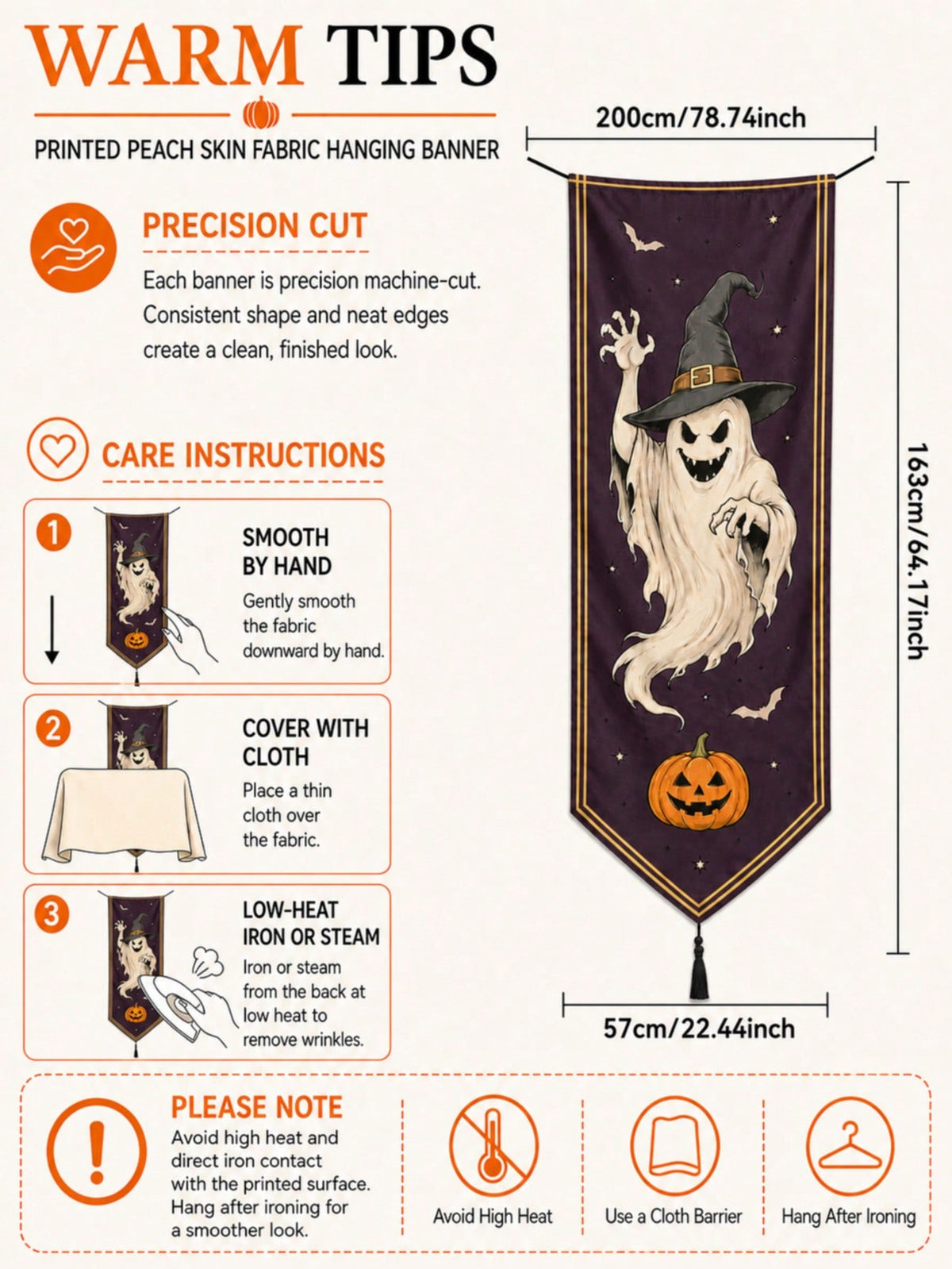 witch ghost Halloween porch banner - photo 3