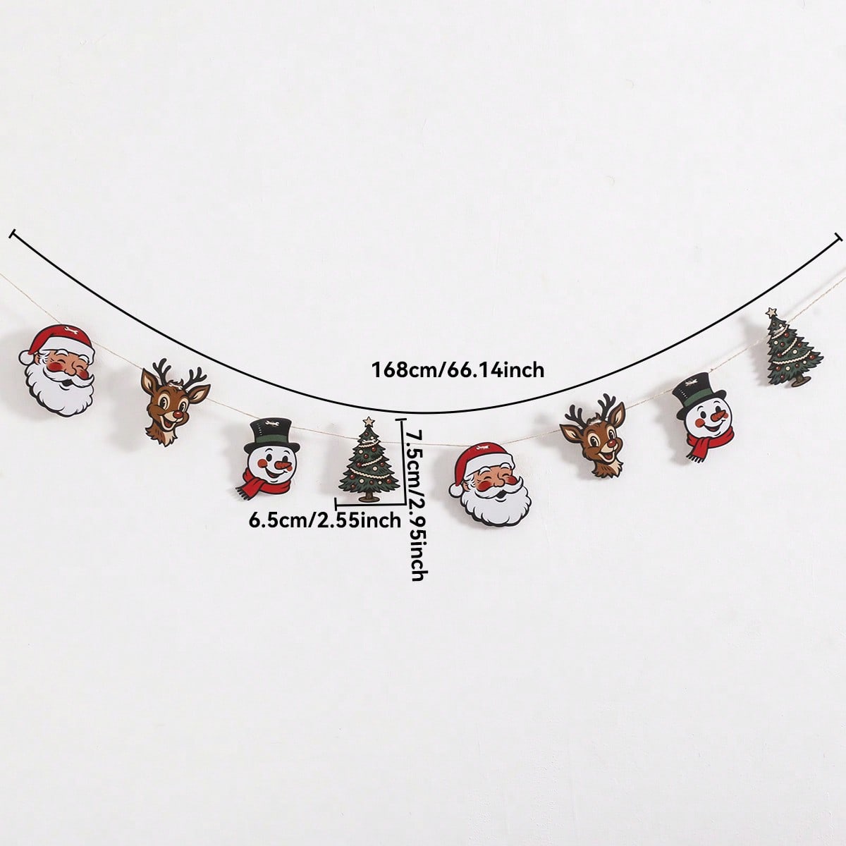 Santa reindeer snowman garland - photo 4