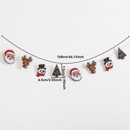 Santa reindeer snowman garland - photo 4