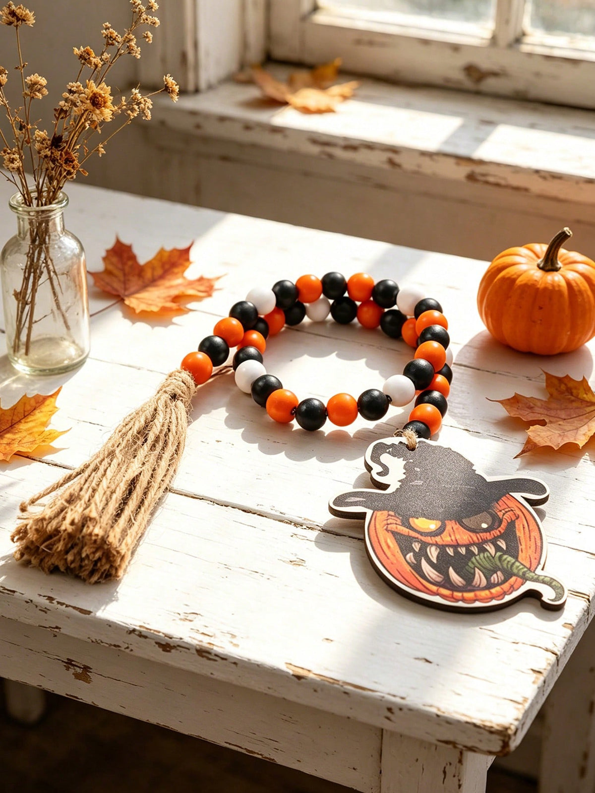 witch hat pumpkin beaded garland - photo 5