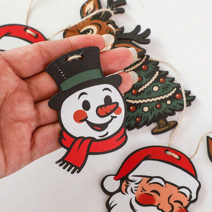 Santa reindeer snowman garland - photo 5