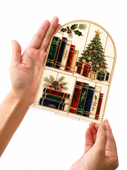 Christmas bookshelf scene plaque - photo 5