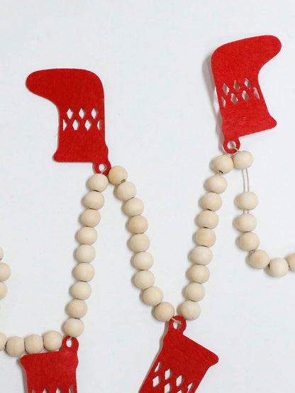 felt stocking bead garland - Red photo 4
