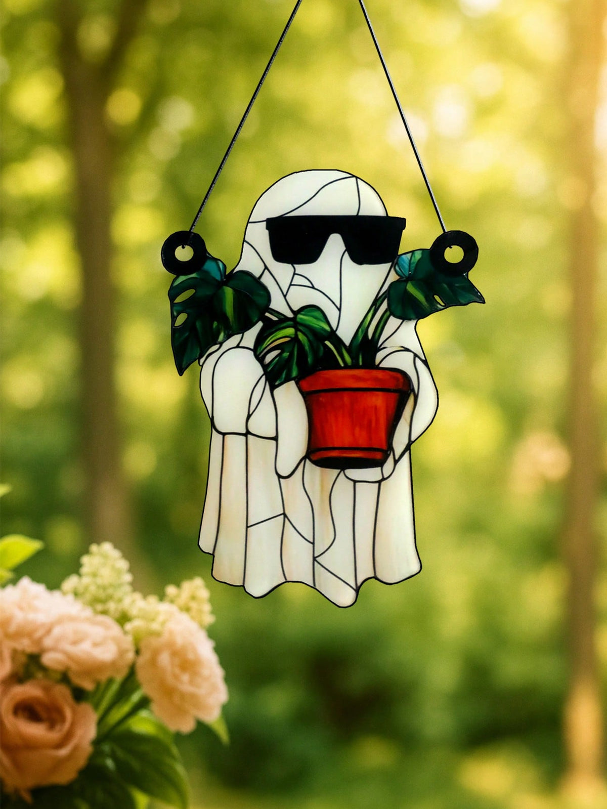 ghost monstera suncatcher - photo 5