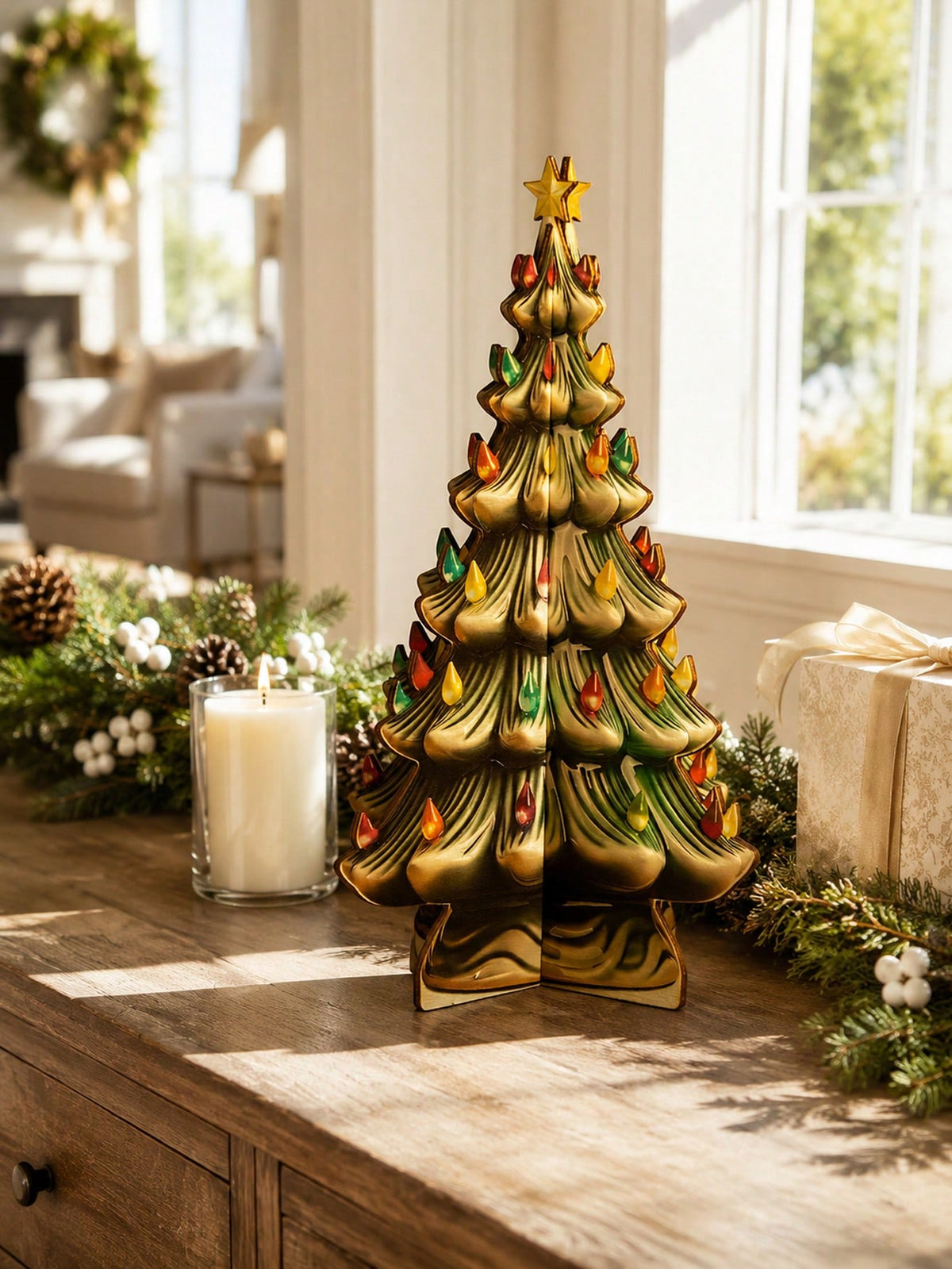 vintage ceramic look Christmas tree - photo 5