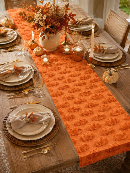 embossed pumpkin table runner - photo 4