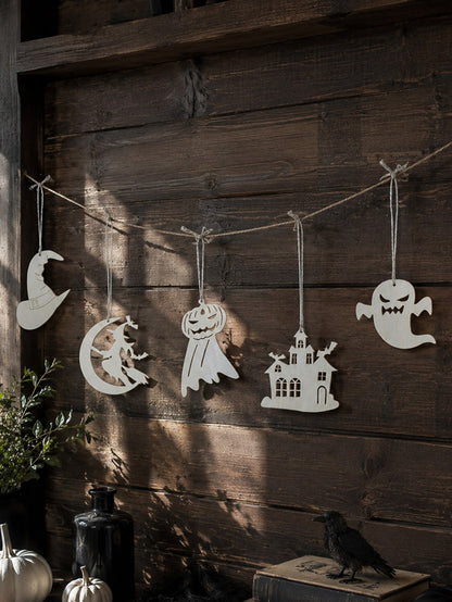 witch ghost haunted house Halloween garland - photo 5