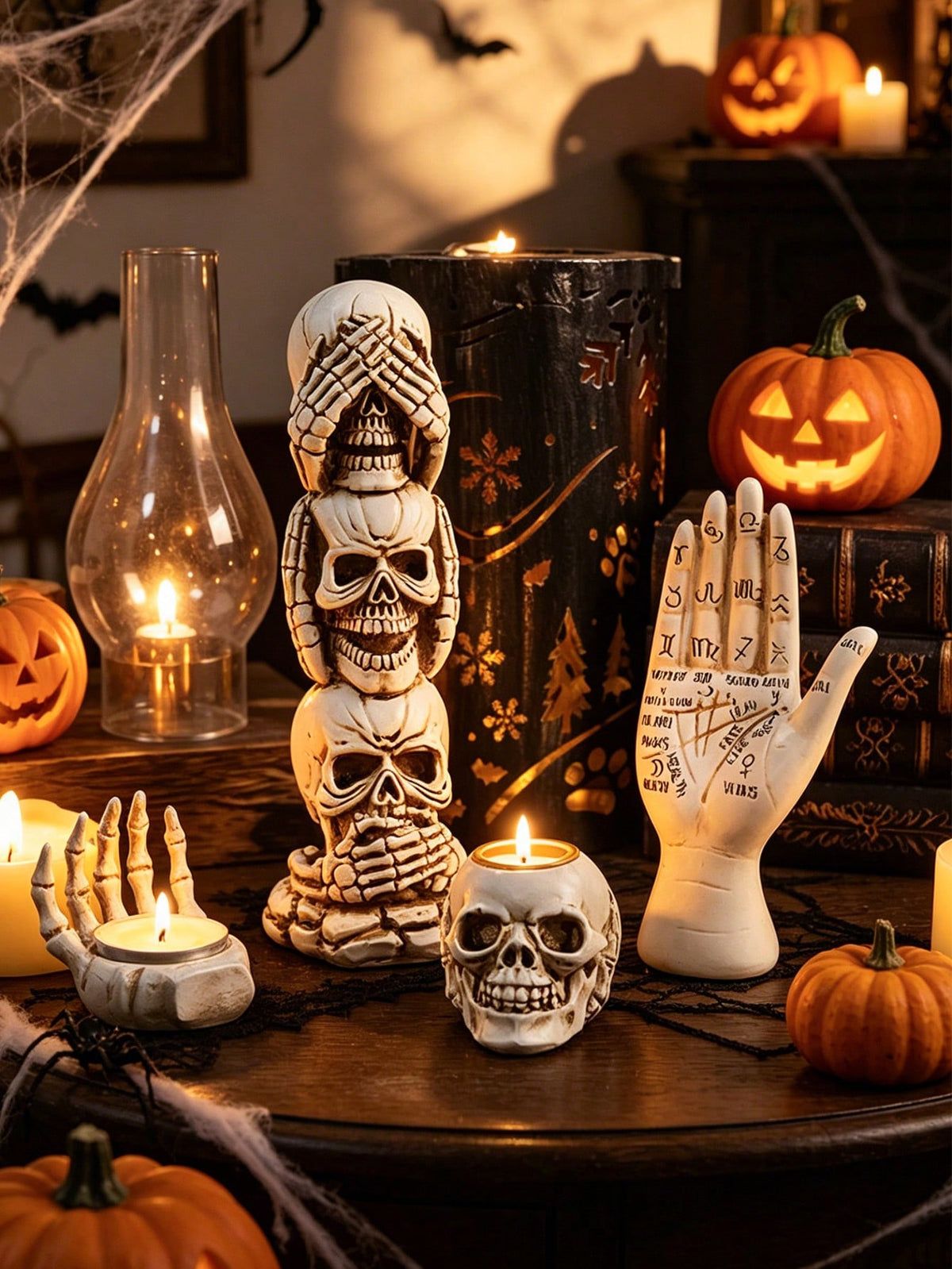 gothic skull skeleton figurines - photo 5