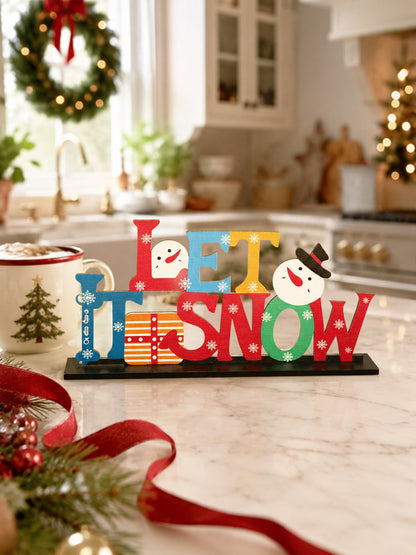 let it snow snowman tabletop sign - photo 4