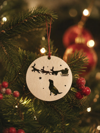 dog Santa sleigh ornament - photo 5