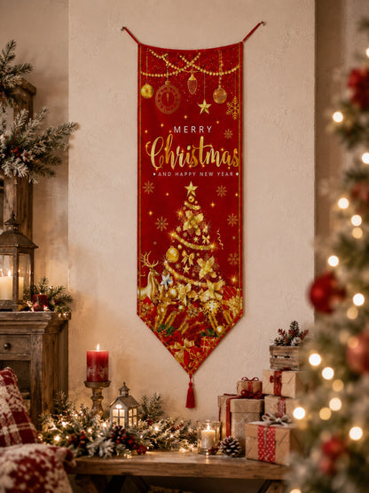 Merry Christmas red door banner - photo 5