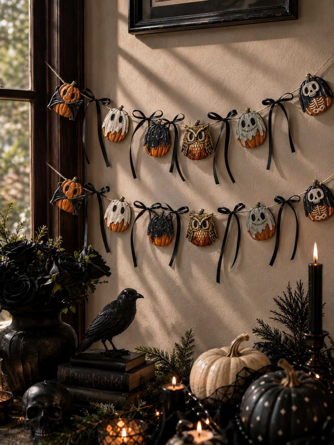 ghost owl skull Halloween garland - photo 4