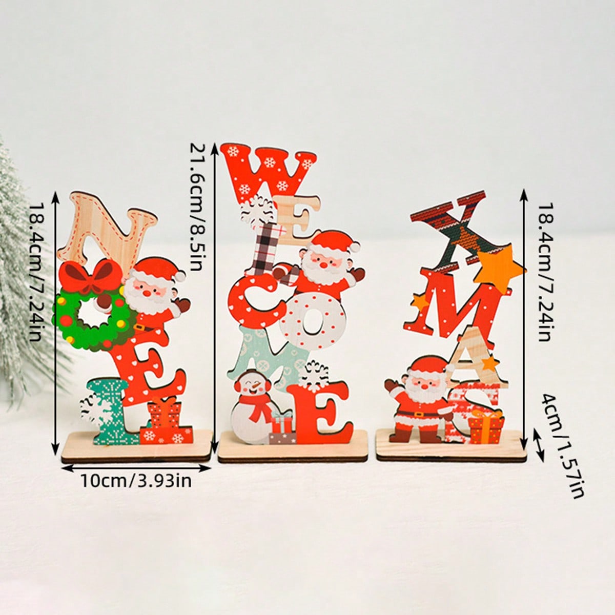 Santa stacked letter tabletop sign - Red photo 5