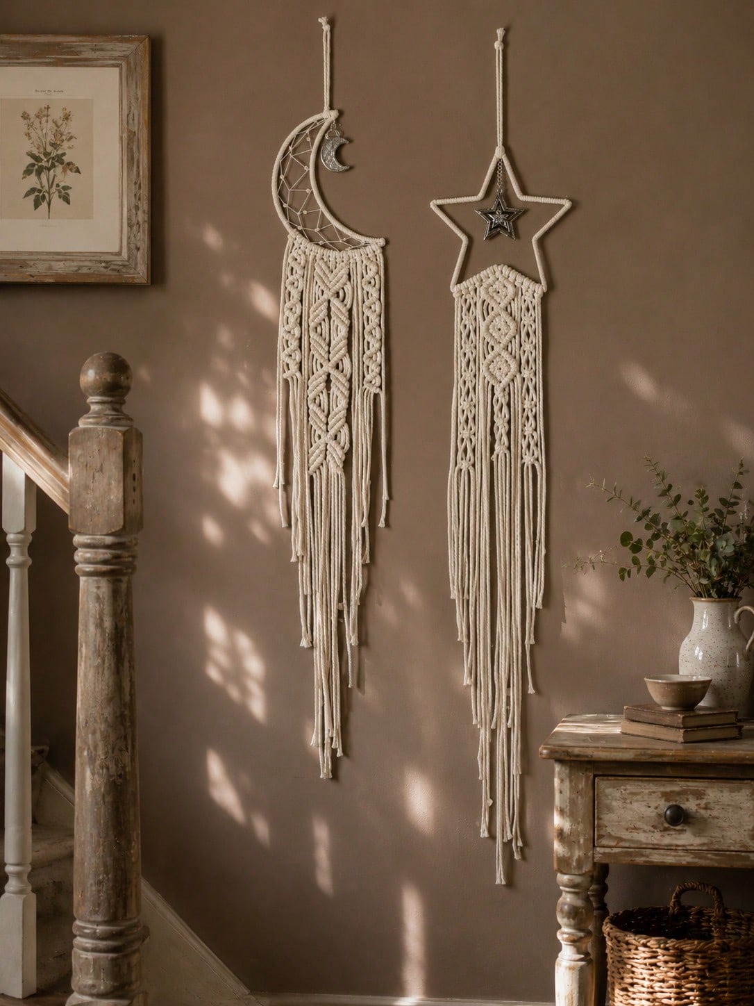 moon star macrame wall hanging - photo 4