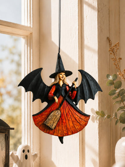 witch on broom hanging decor - photo 5