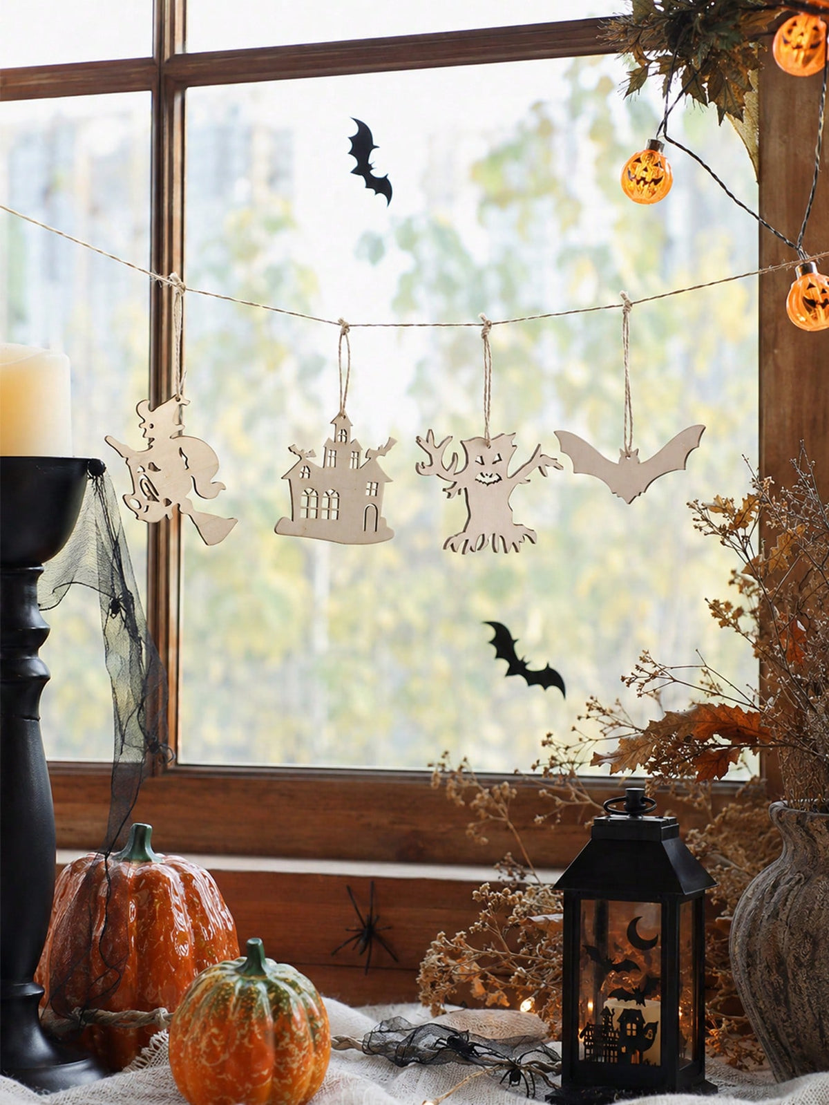 haunted house bat Halloween garland - photo 4