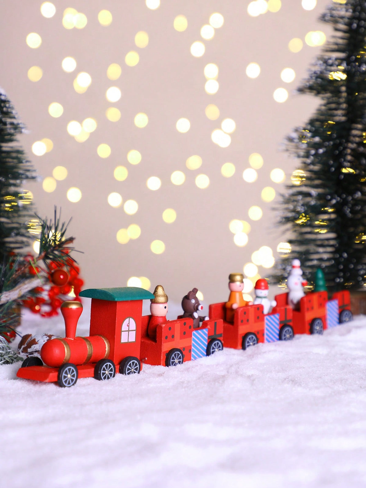 long Christmas train tabletop decor - photo 4
