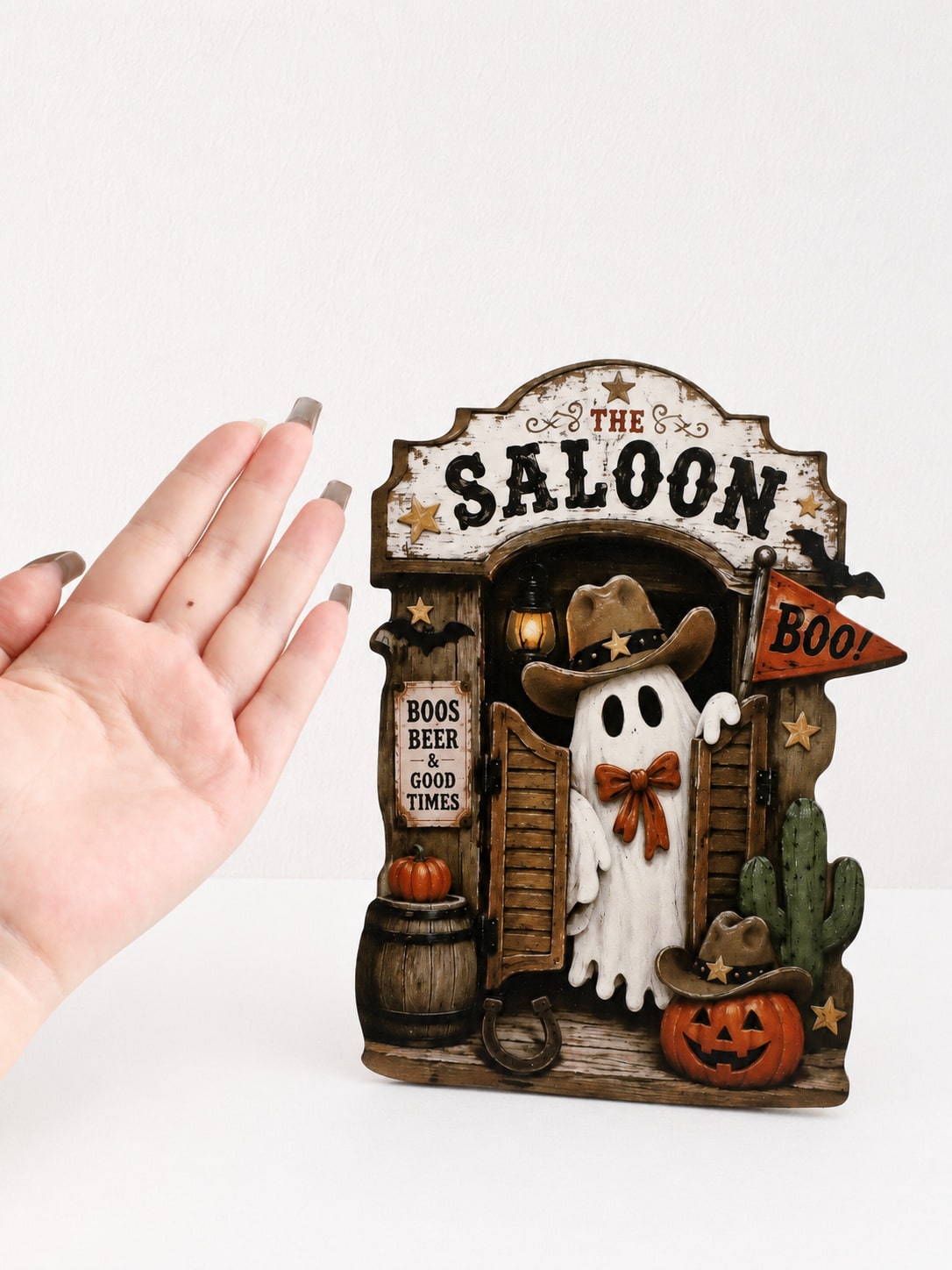 ghost saloon Halloween tabletop sign - photo 5