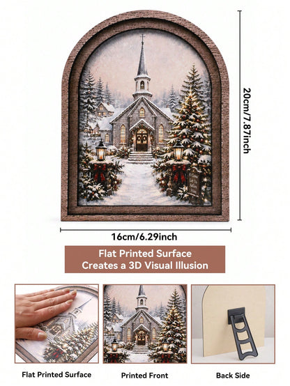snowy church winter arch sign - photo 5