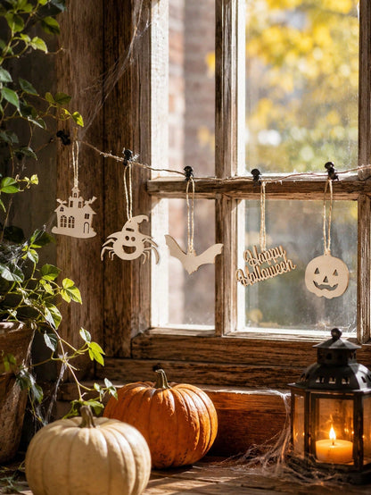 ghost pumpkin Halloween garland cutouts - photo 5