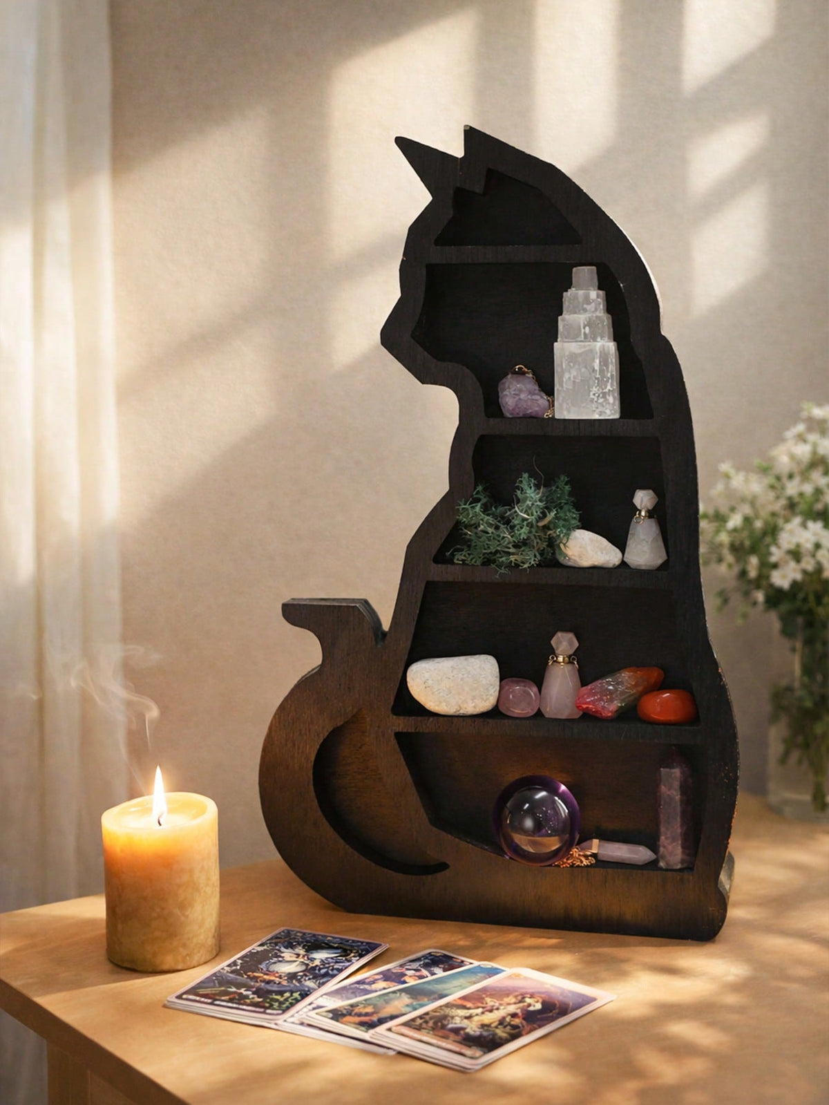 black cat tiered display shelf - photo 5