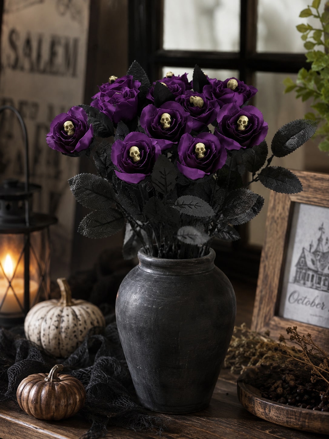 purple skull rose artificial flowers - photo 4