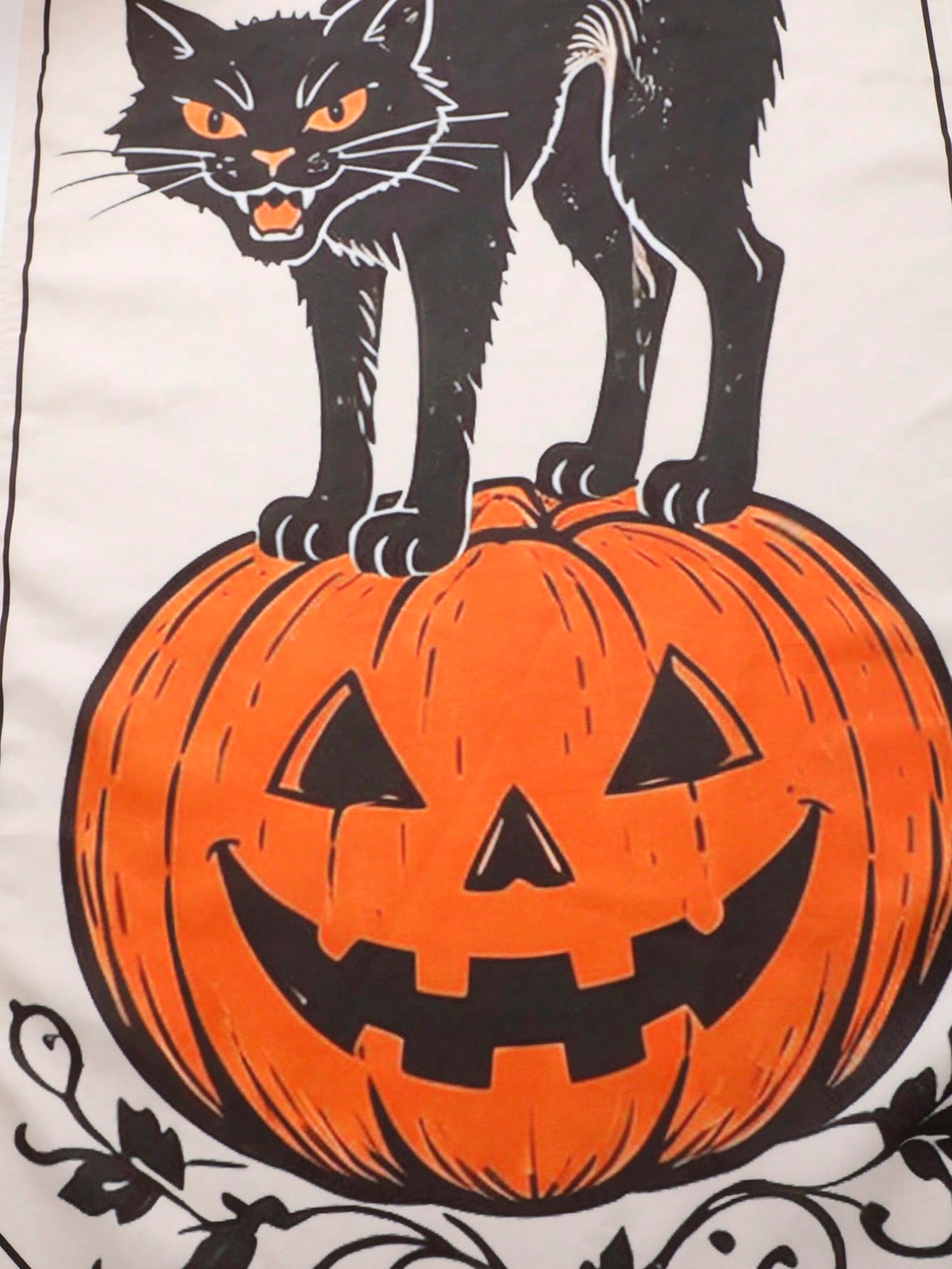 black cat pumpkin Halloween porch banner - photo 4