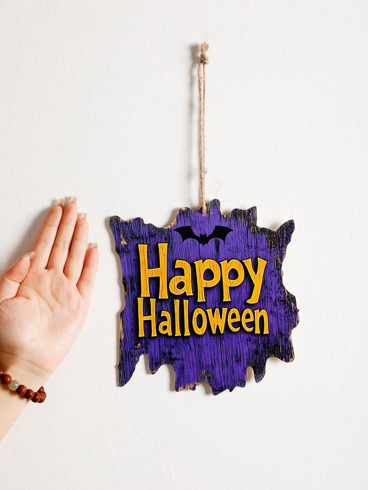 Happy Halloween bat hanging sign - photo 5