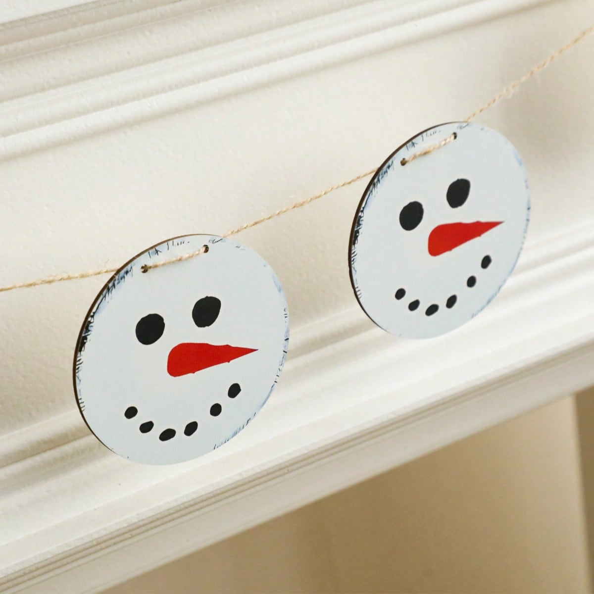 snowman face Christmas garland - photo 5