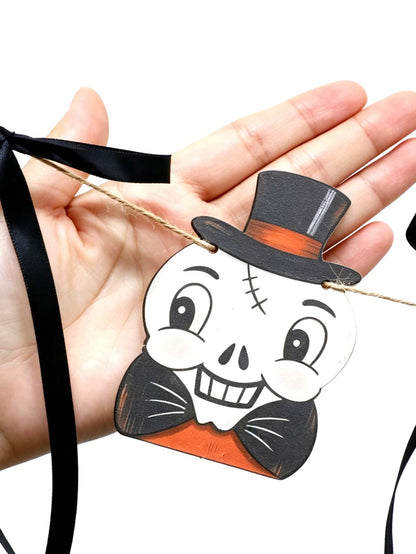 pumpkin owl black cat Halloween garland - photo 5