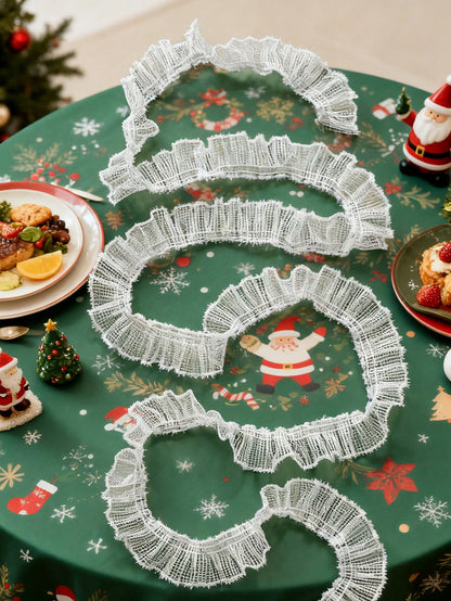 ruffled mesh ribbon garland - White photo 5