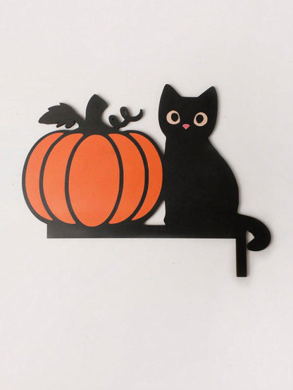black cat pumpkin door corner decor - photo 4