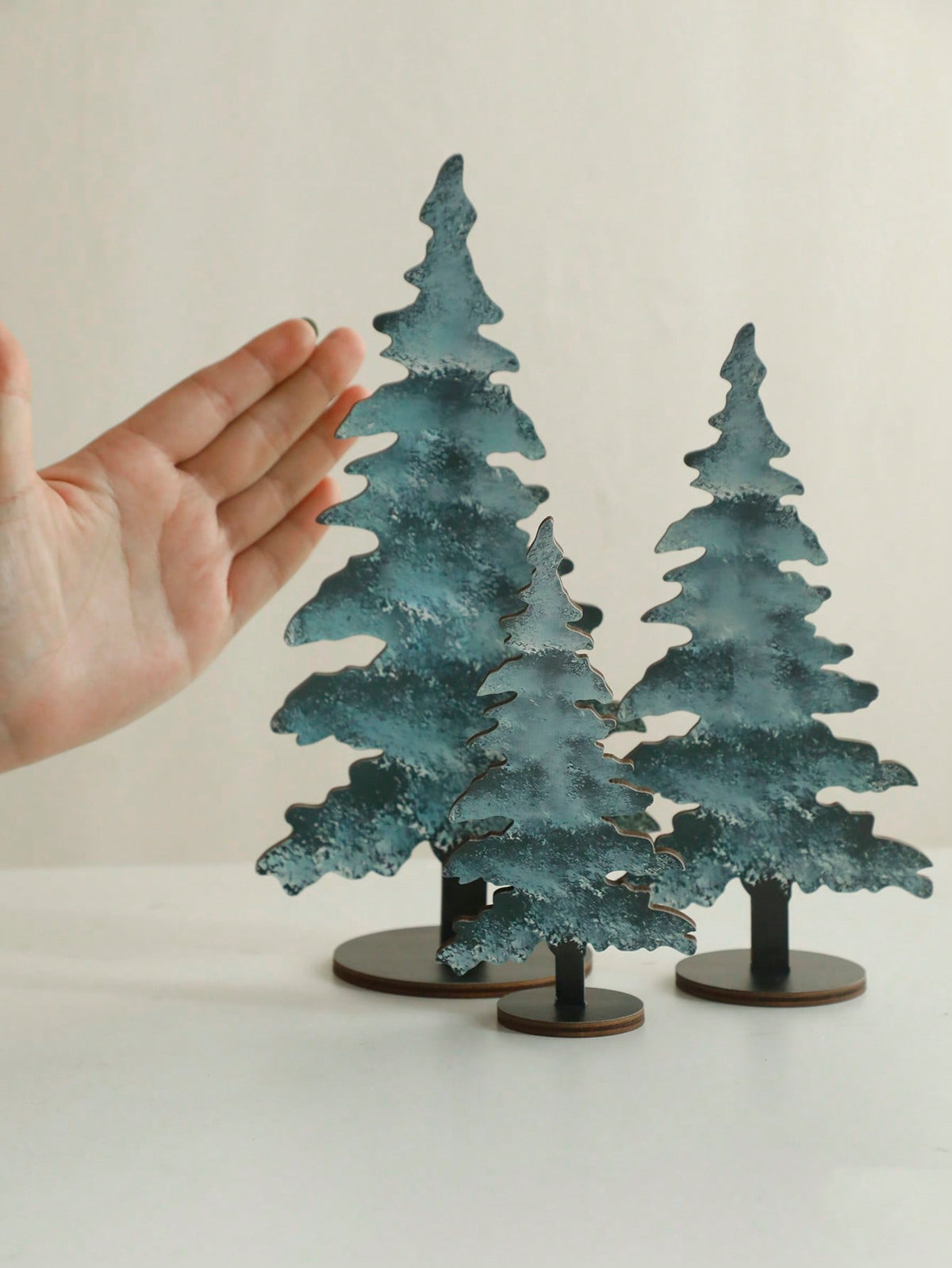 frosted blue pine tree tabletop - photo 5