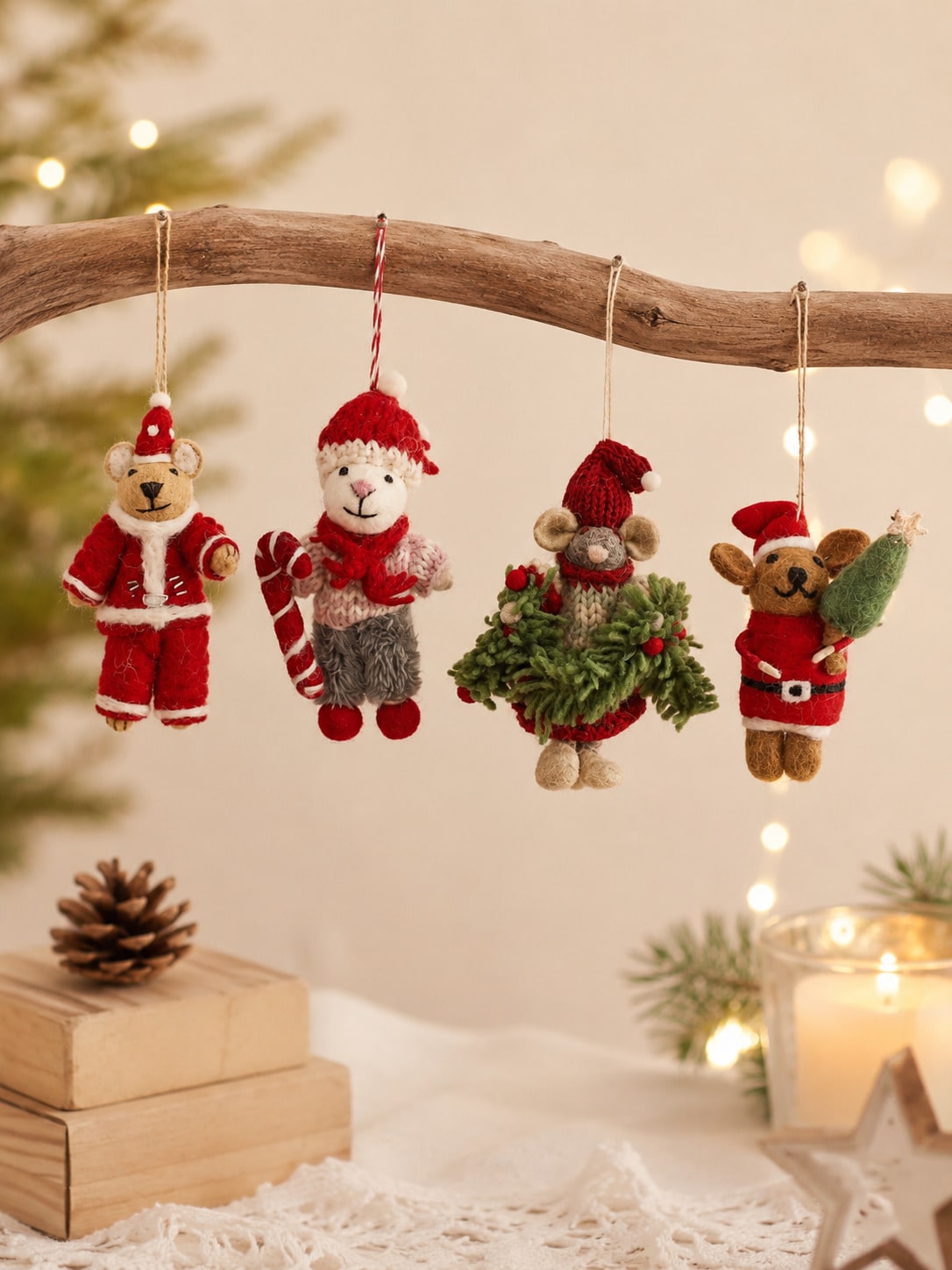 felted wool Christmas ornament - photo 5