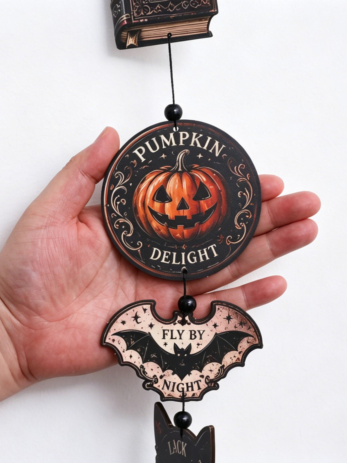 witchy pumpkin spell book hanging decor - photo 4