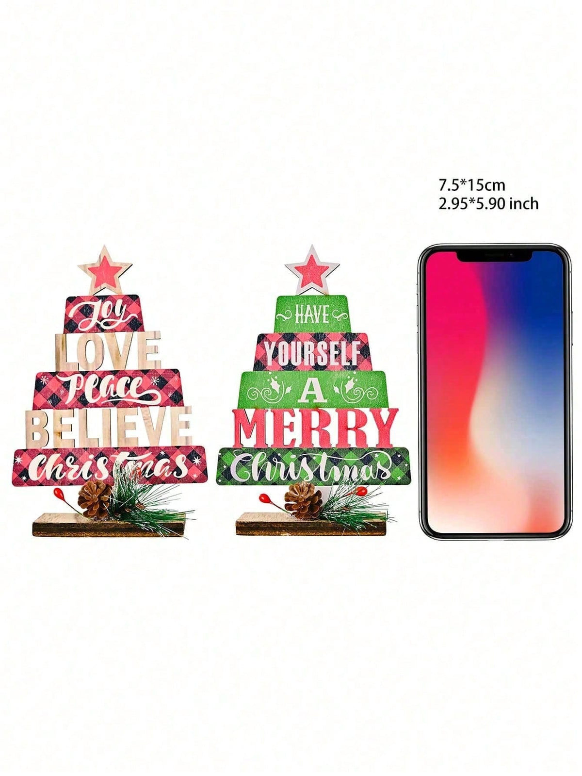 Christmas word tree tabletop signs - photo 5