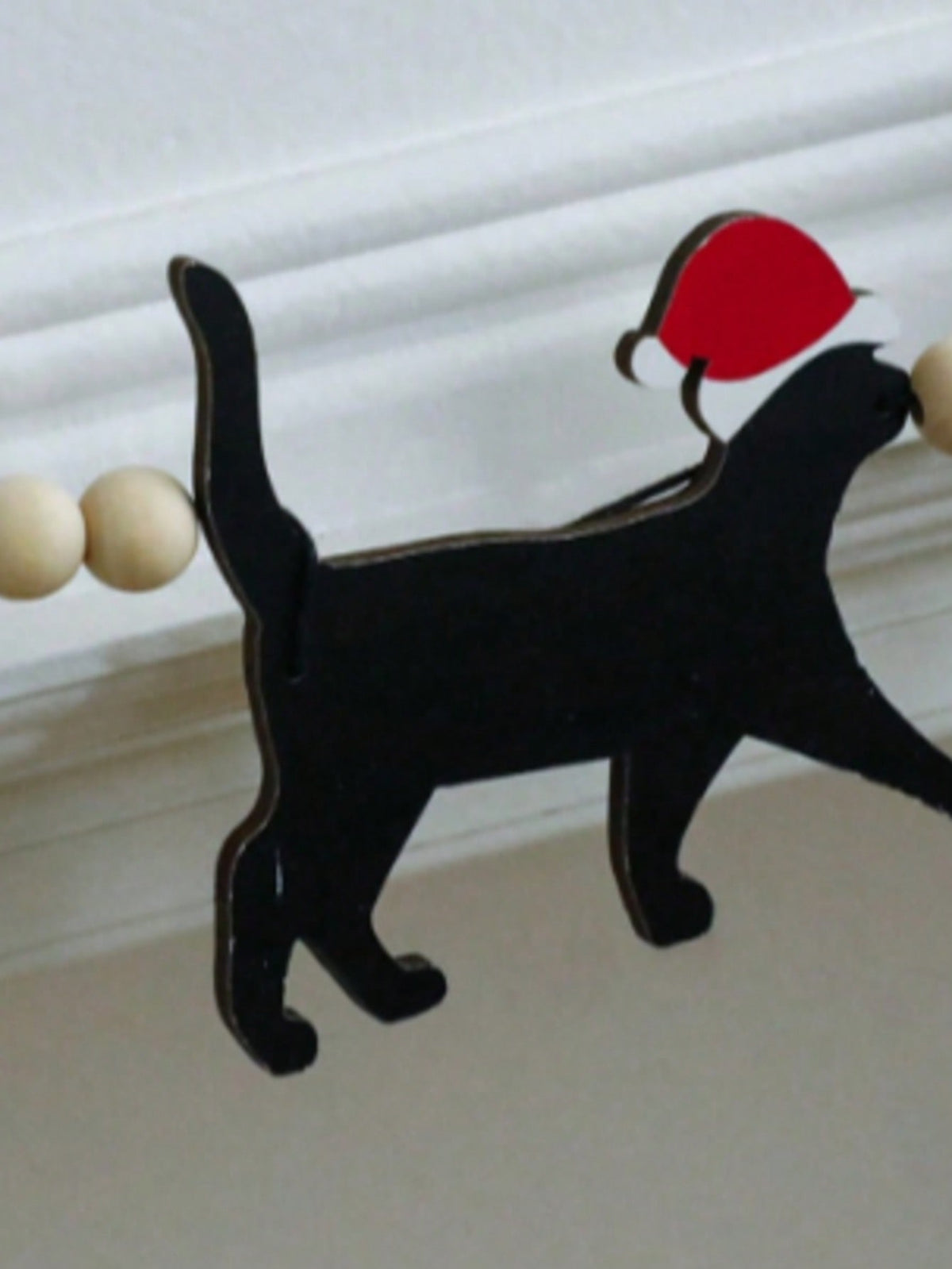 black cat Christmas felt garland - photo 5