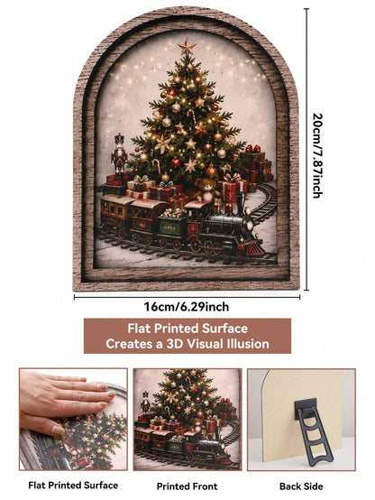 Christmas tree train arch tabletop sign - photo 5