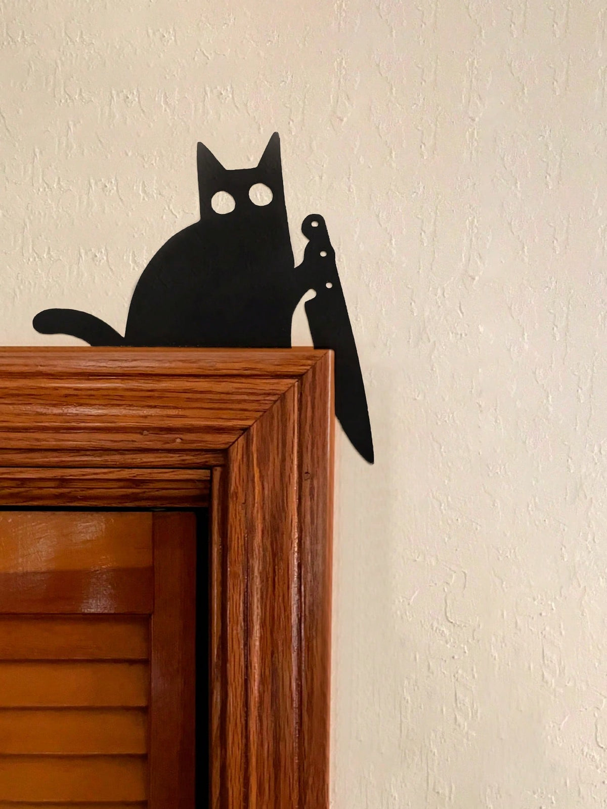 black cat knife door corner decor - photo 4