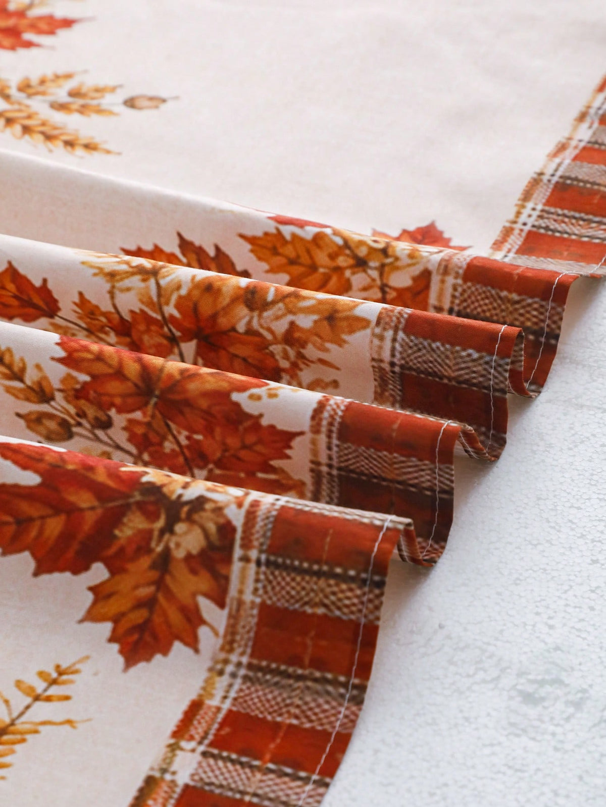 fall pumpkin plaid table runner - photo 5