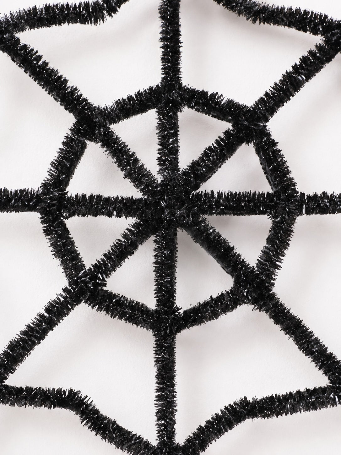 black tinsel spider web decoration - photo 6