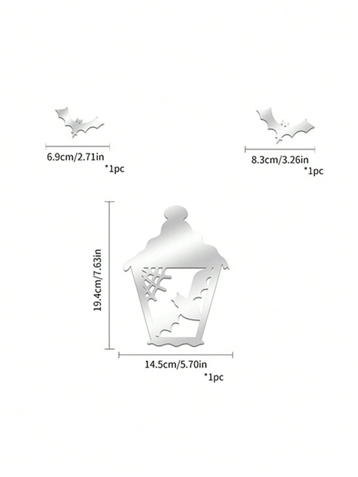 reflective lantern bat wall sticker - photo 5